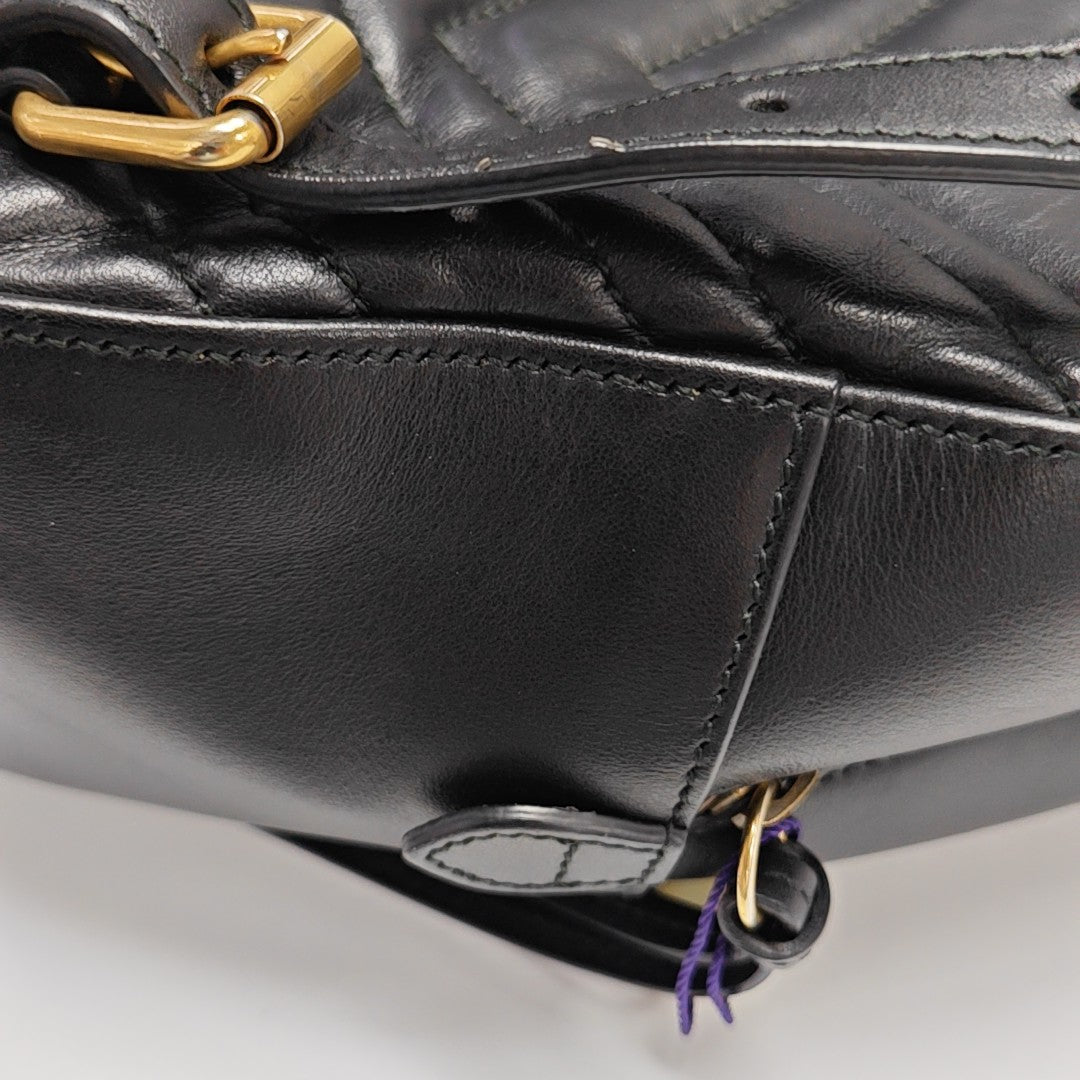 Quilted Calfskin Backpack Black