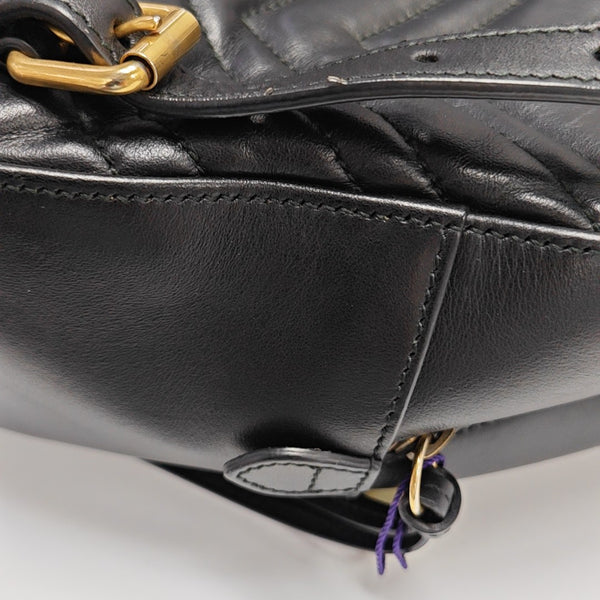 Quilted Calfskin Backpack Black