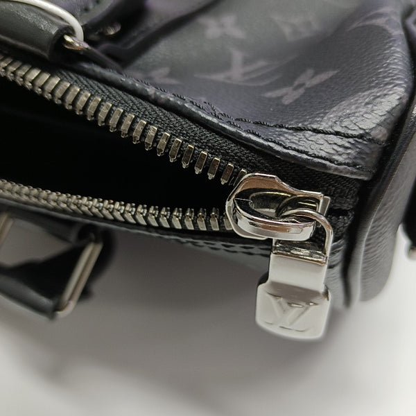 KEEPALL 25 Monogram Coated Canvas Black