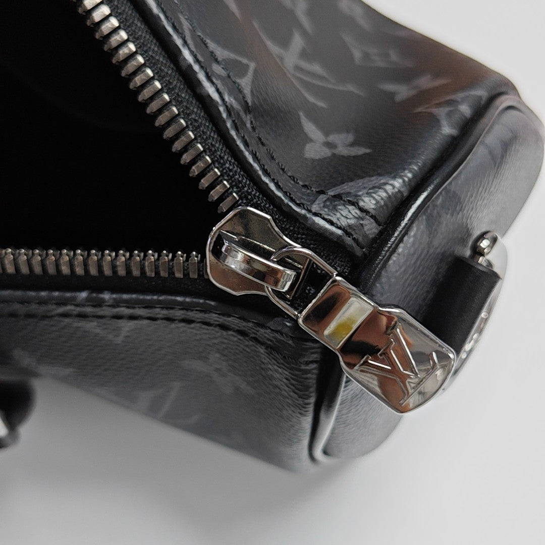 KEEPALL 25 Monogram Coated Canvas Black