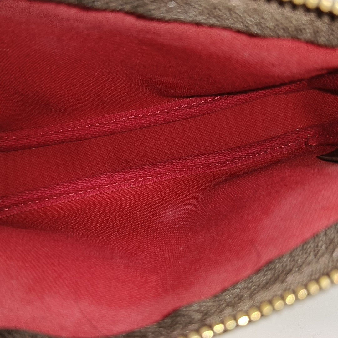 Authenticated pre-owned  ACCESSOIRES Mini Coated Canvas Brown - Top Handle Bag at Looply