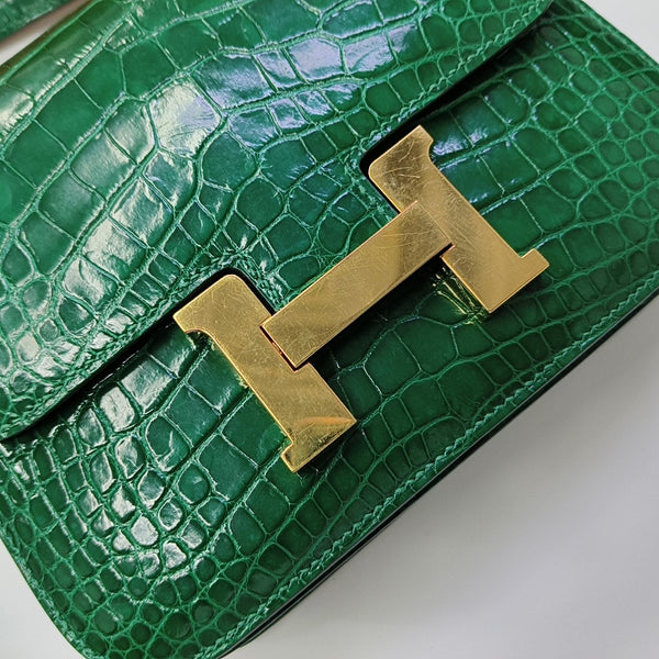 Constance 19 Shiny Porosus Crocodile Green