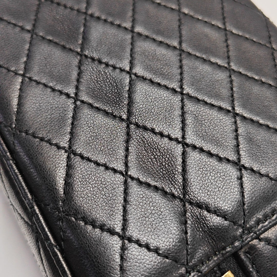 80'S VANITY Mini Quilted Lambskin Black