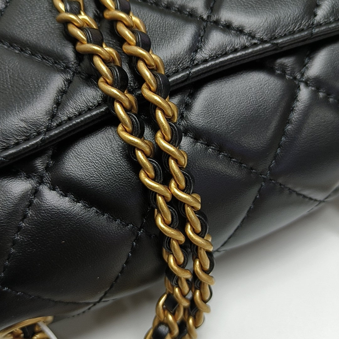Mini Quilted Lambskin Black