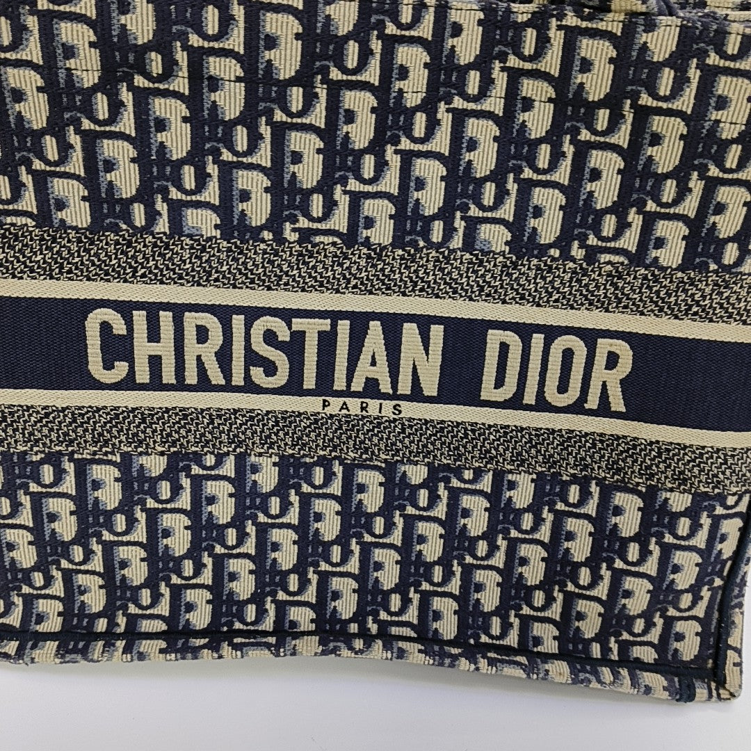 Book Tote Medium Oblique Canvas Blue