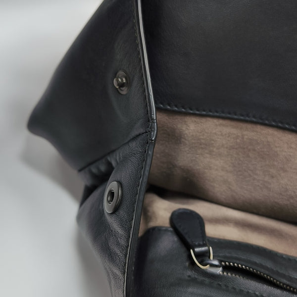 Lambskin Top Handle Bag Black