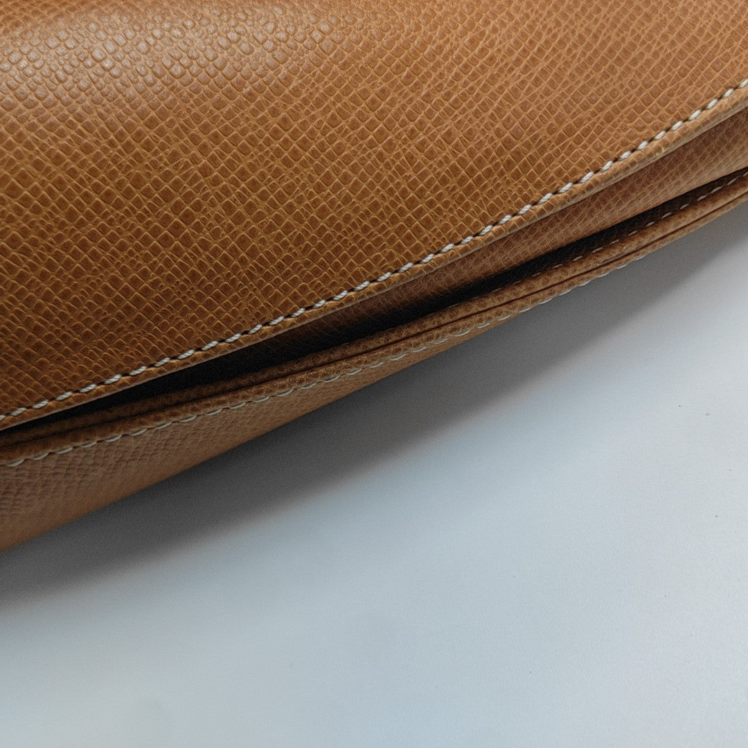 Calfskin Top Handle Bag Brown