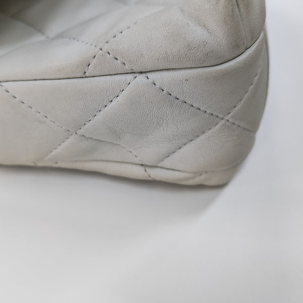 Quilted Lambskin Shoulder Bag White