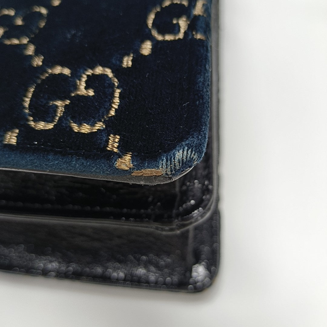 Dionysus Small Monogram Velvet Blue