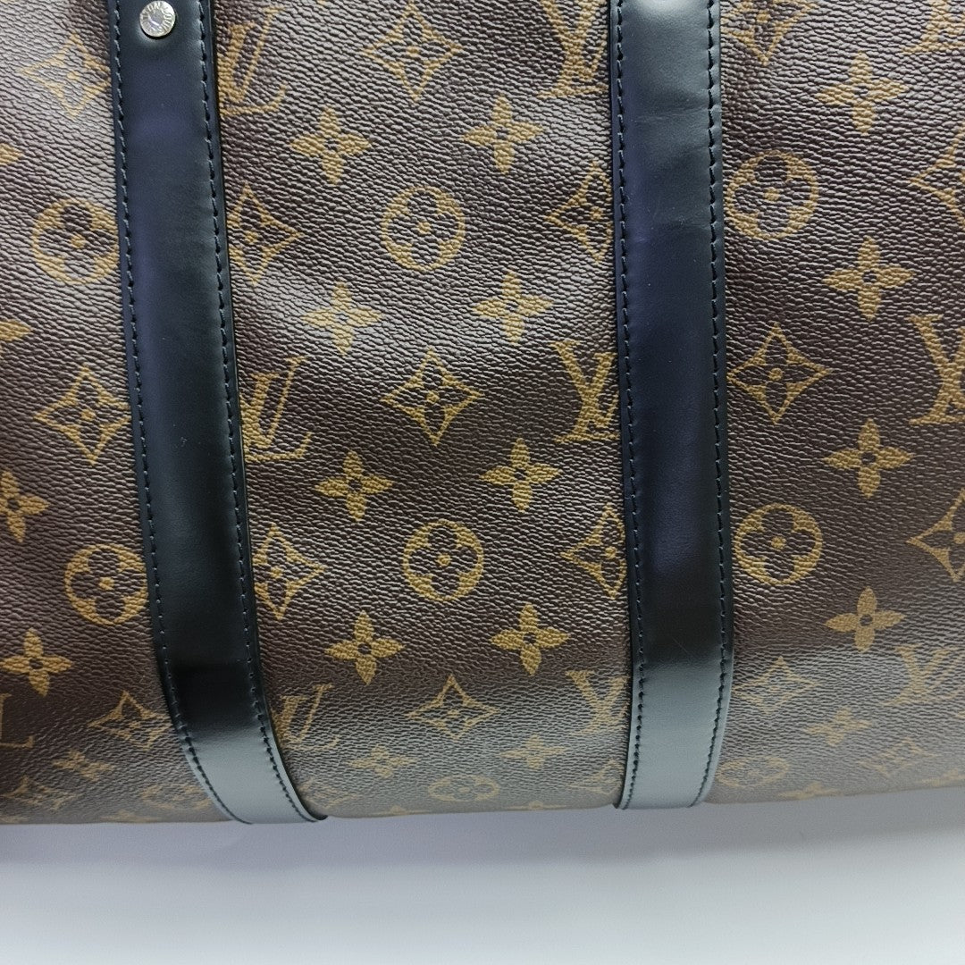 KEEPALL 45 Monogram Coated Canvas Brown