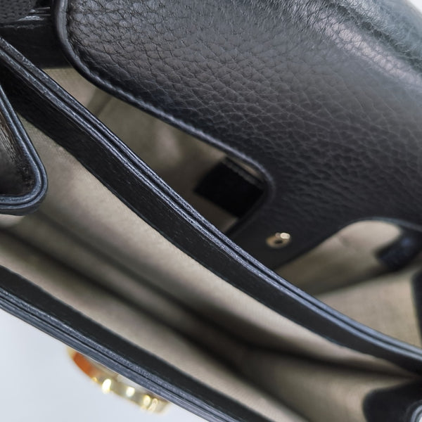 Interlocking G Small Calfskin Black