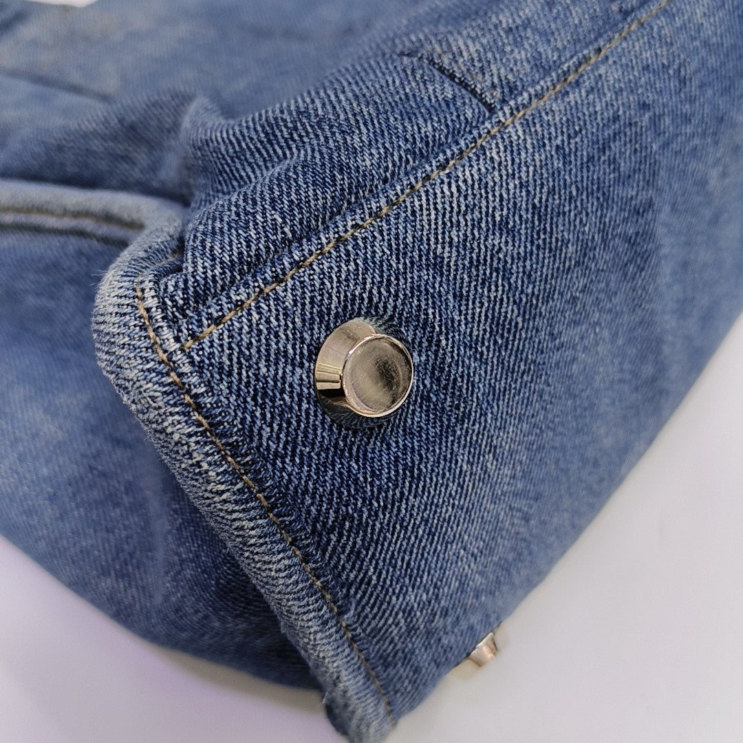 Denim Top Handle Bag Blue