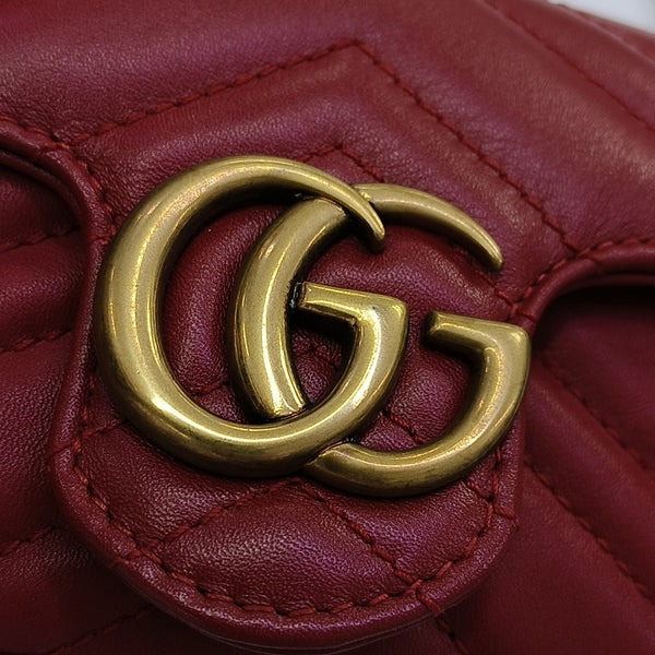 GG Marmont Mini Quilted Calfskin Red