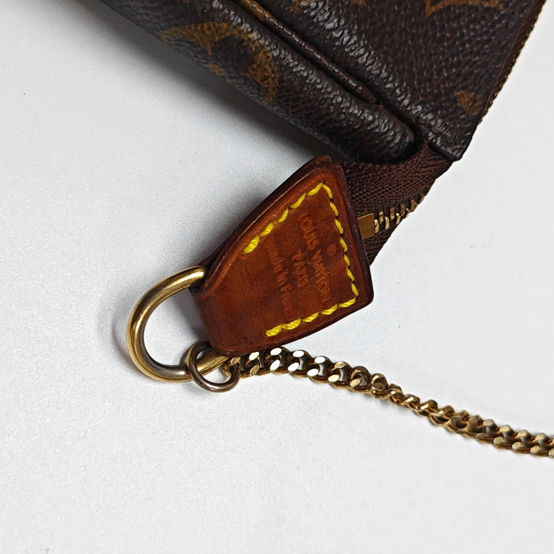 Authenticated pre-owned  ACCESSOIRES Mini Monogram Coated Canvas Brown - Top Handle Bag at Looply
