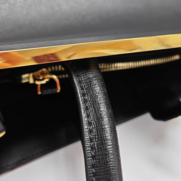 2 Jours Medium Calfskin Black