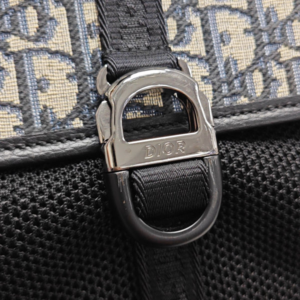 Oblique Canvas Backpack Blue