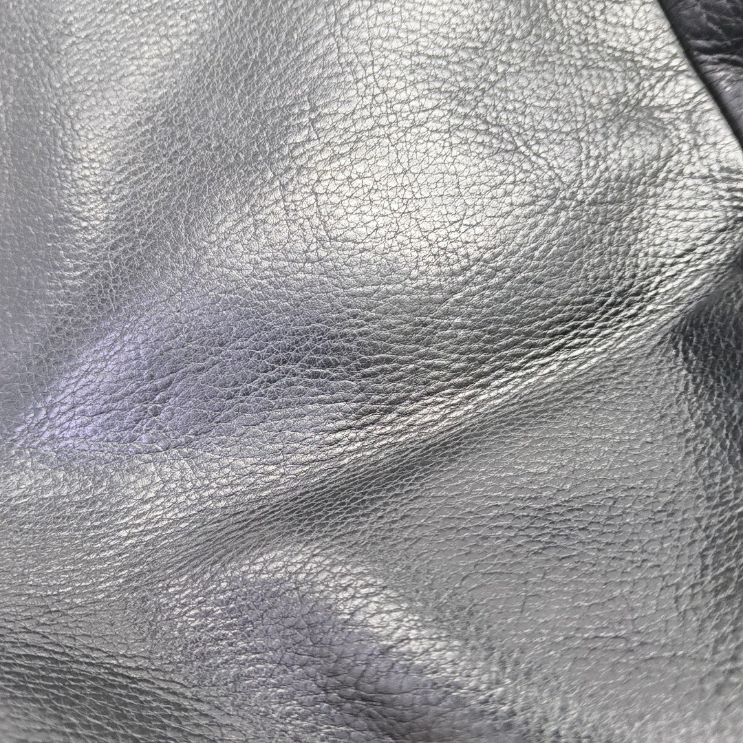 Leather Top Handle Bag Black