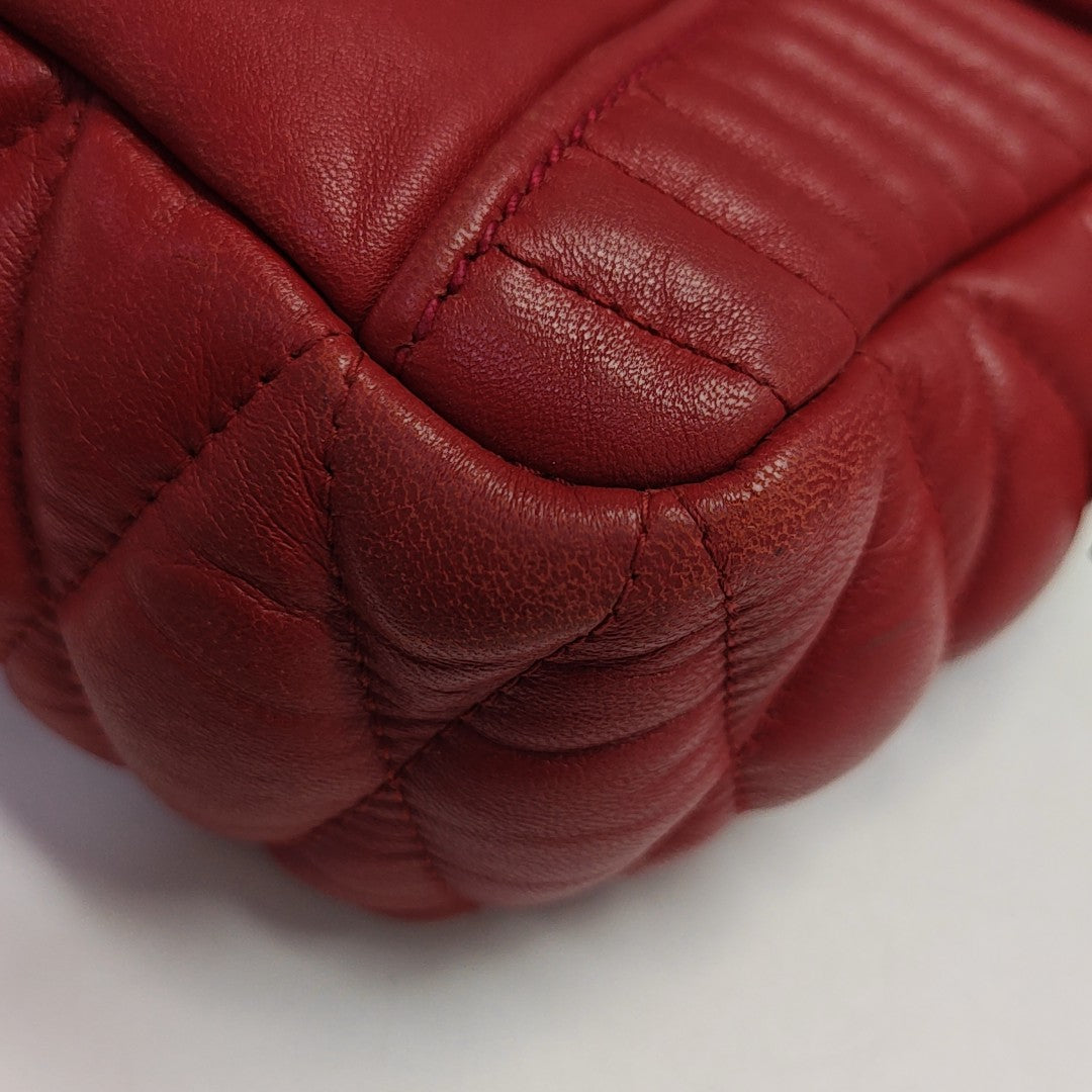 Miu Confidential Quilted Lambskin Red