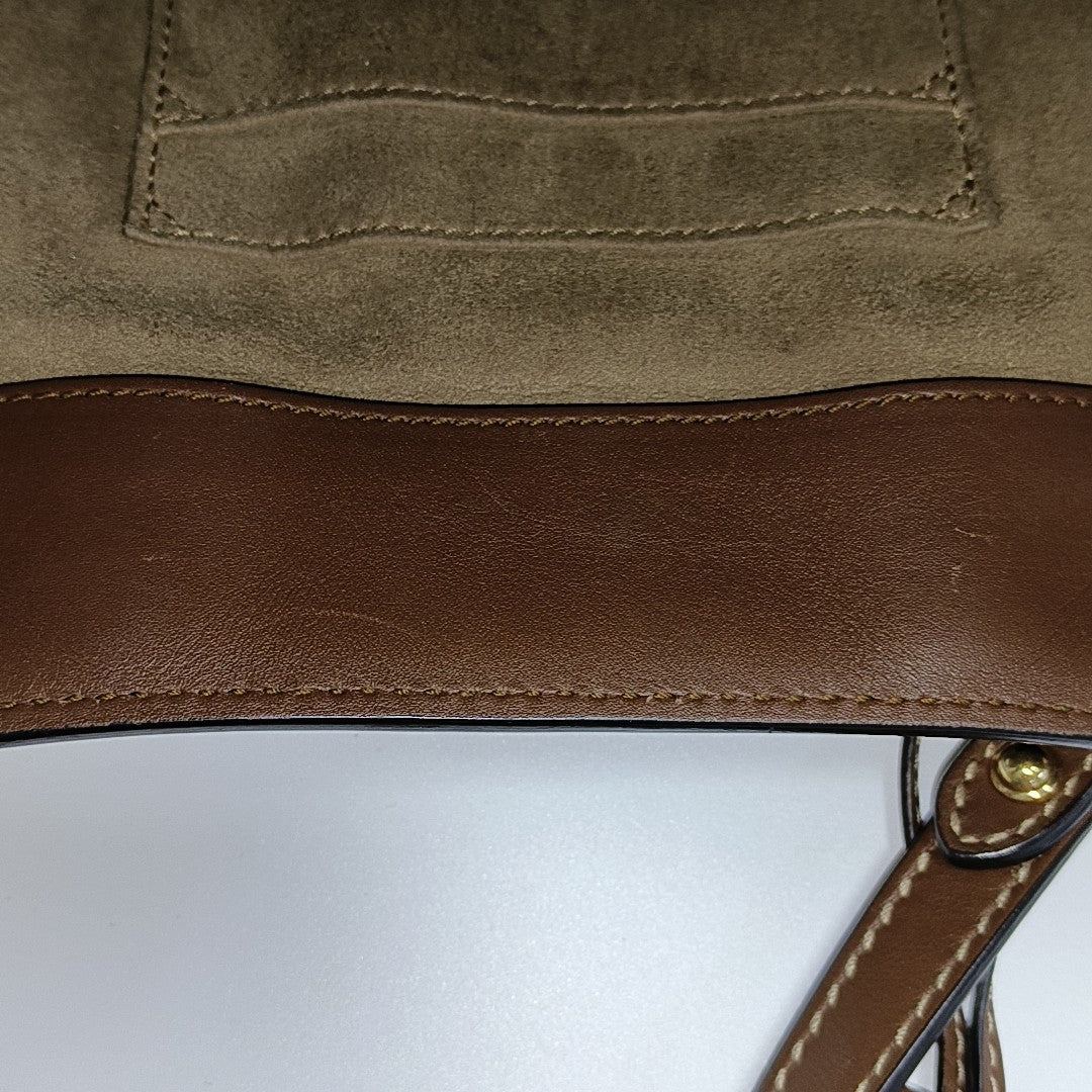 Padlock Medium Monogram Coated Canvas Beige