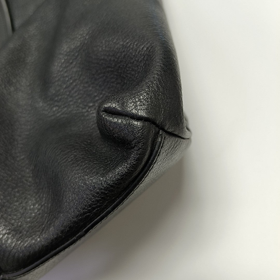 Calfskin Top Handle Bag Black