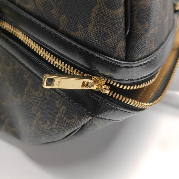 Coated Canvas Shoulder Bag Large Black