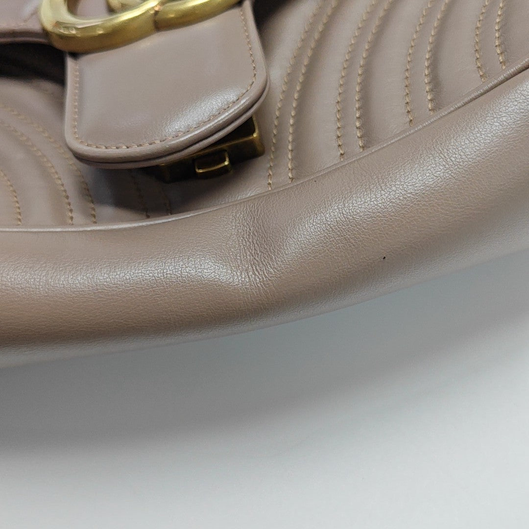 GG Marmont Medium Quilted Calfskin Gray
