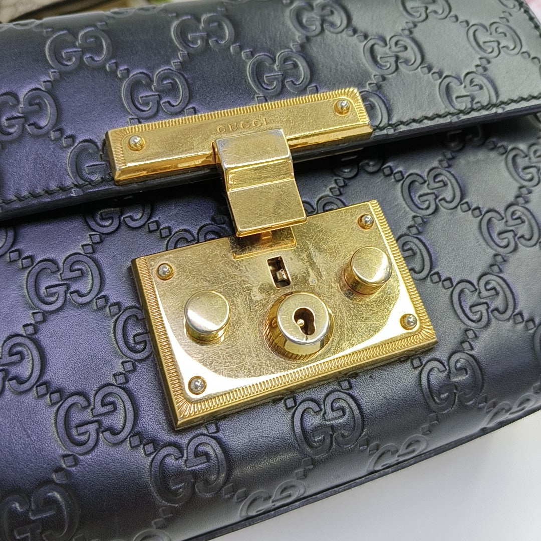 Padlock Small Monogram Calfskin Black