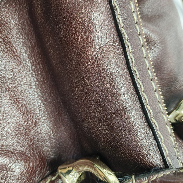 Calfskin Top Handle Bag Brown