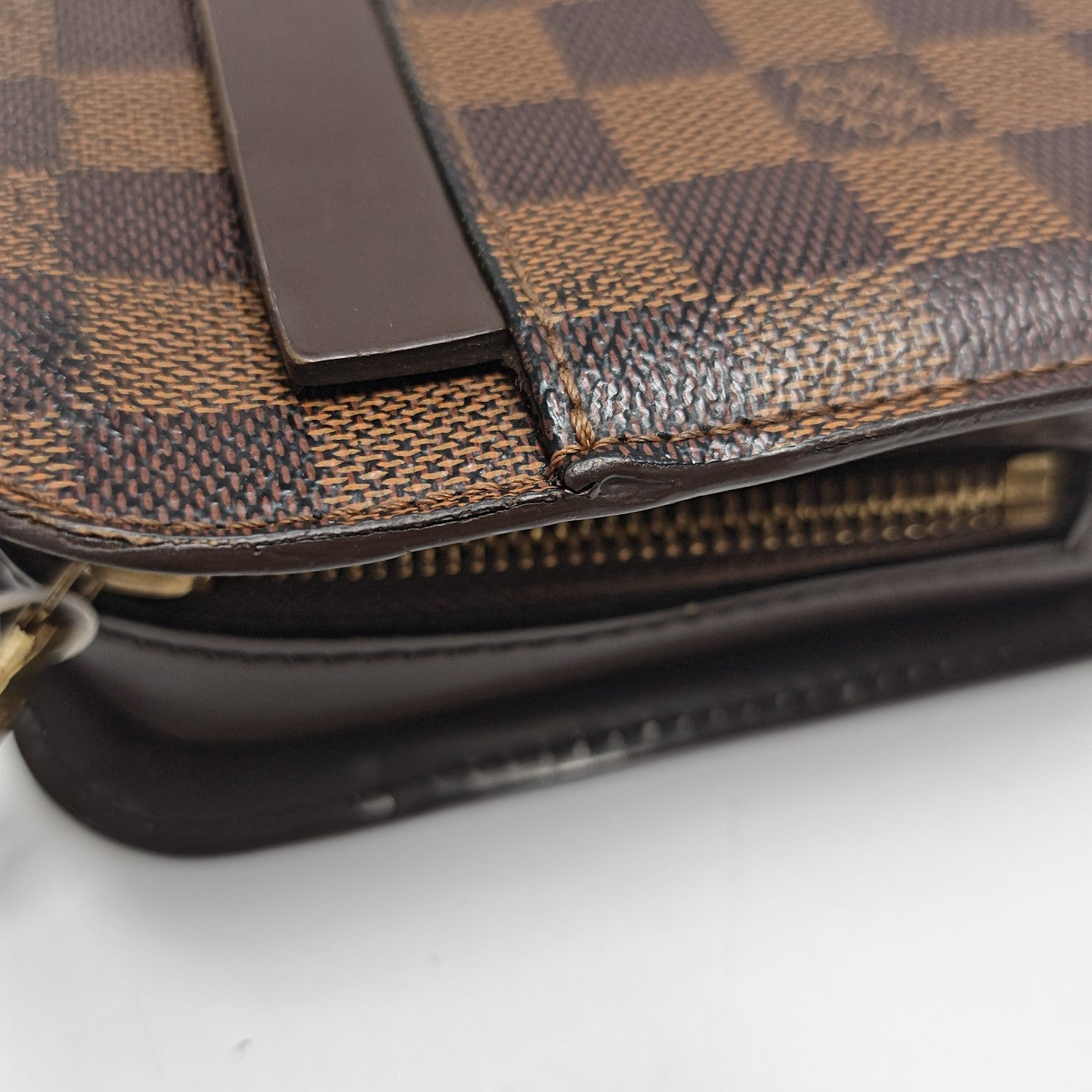 SAINT LOUIS Damier Ebene Coated Canvas Brown