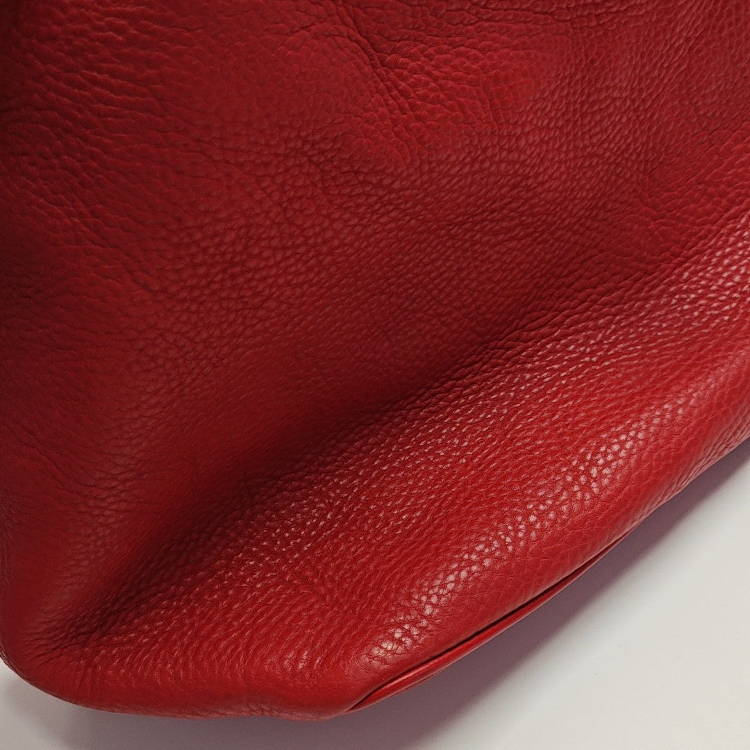 Calfskin Bucket Bag Red