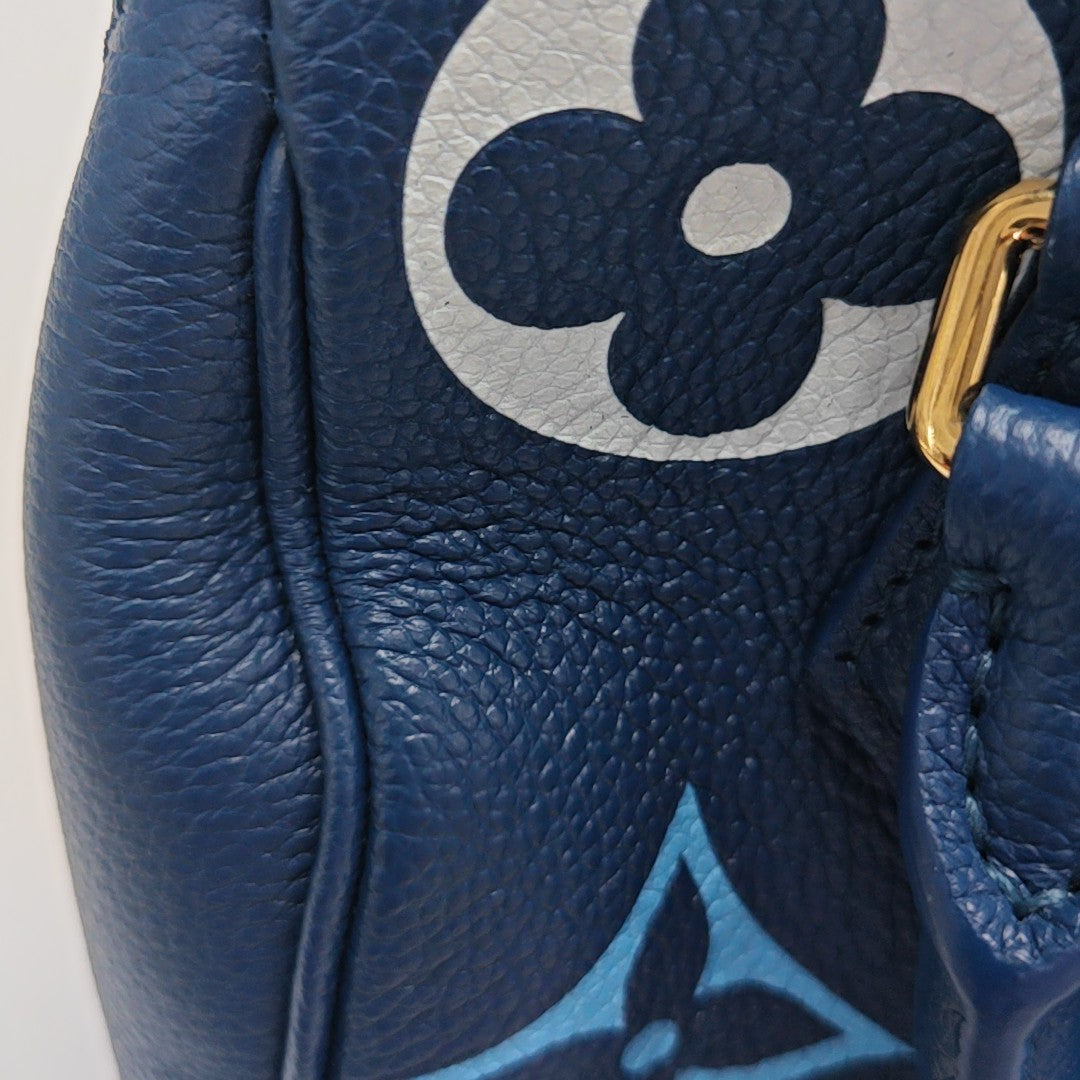 SPEEDY 20 Monogram Calfskin Blue
