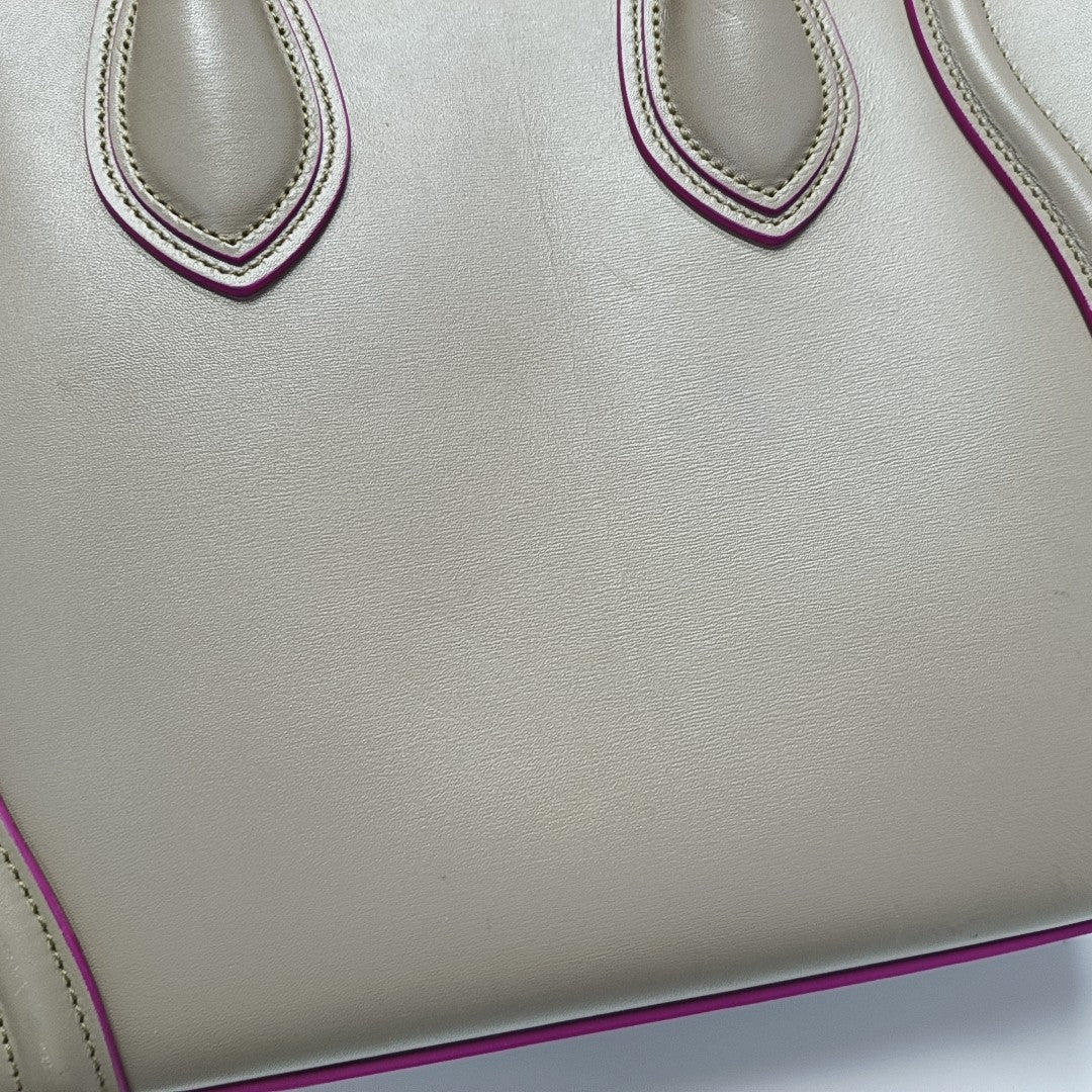 Authenticated pre-owned  LUGGAGE Micro Calfskin Gray - Tote Bag at Looply