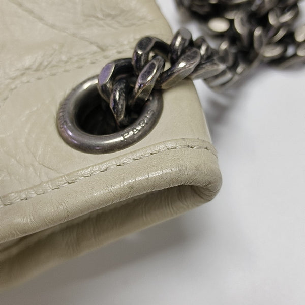 NIKI Medium Chevron Calfskin Beige