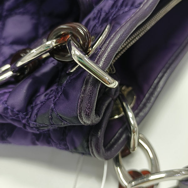 Cannage Silk Satin Tote Bag Purple