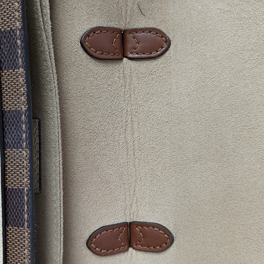 BEAUMARCHAIS Damier Ebene Coated Canvas Brown