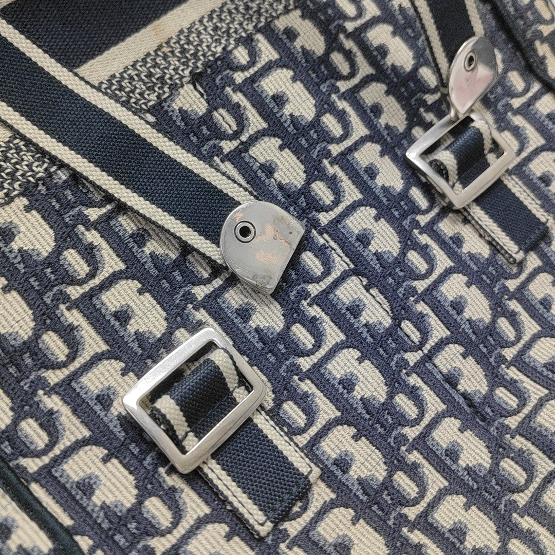 Oblique Canvas Backpack Blue