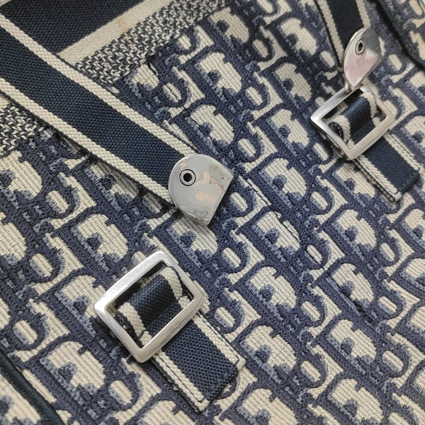 Oblique Canvas Backpack Blue