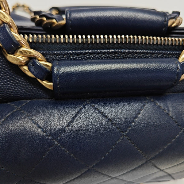IN THE LOOP Quilted Grained Calfskin Blue
