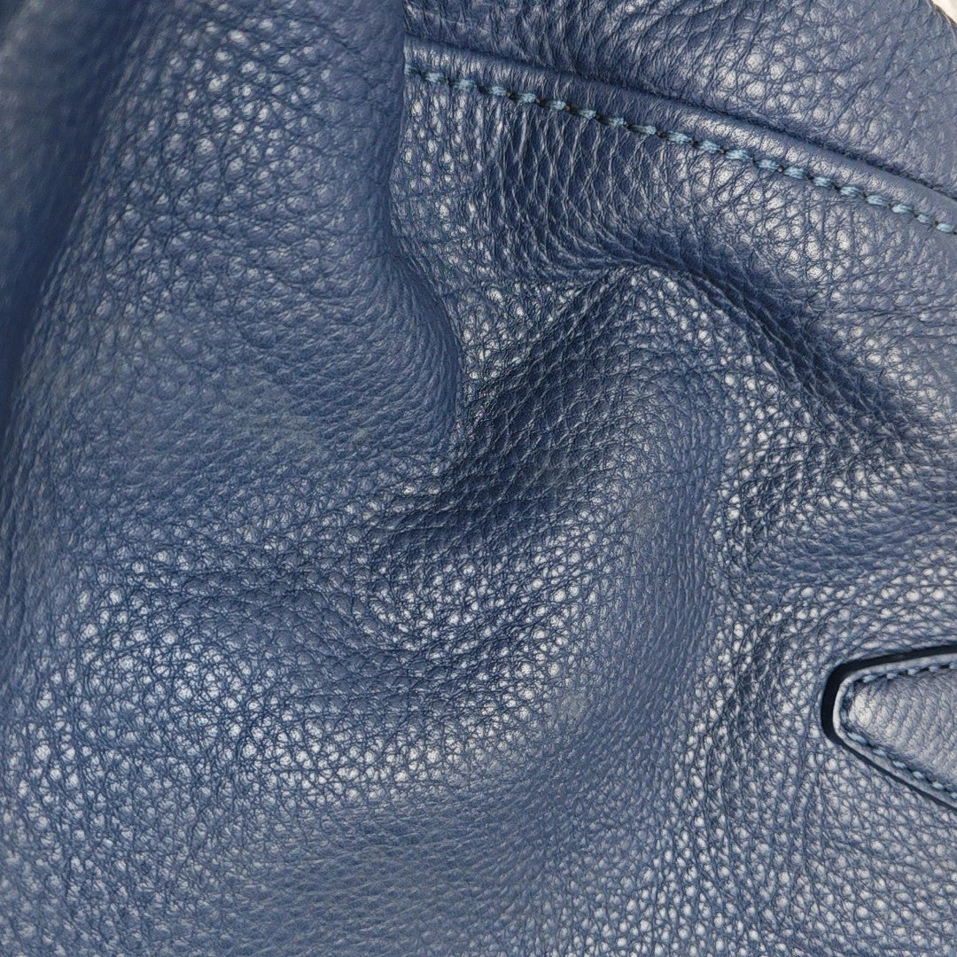 Calfskin Top Handle Bag Blue