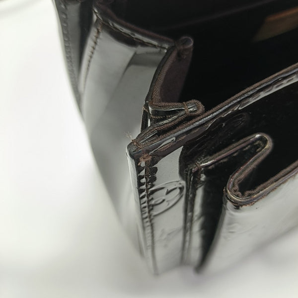 Monogram Patent Leather Shoulder Bag Red
