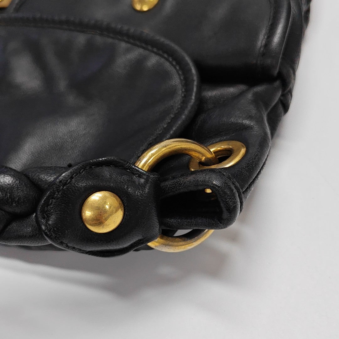 Miu Coffer Quilted Lambskin Black