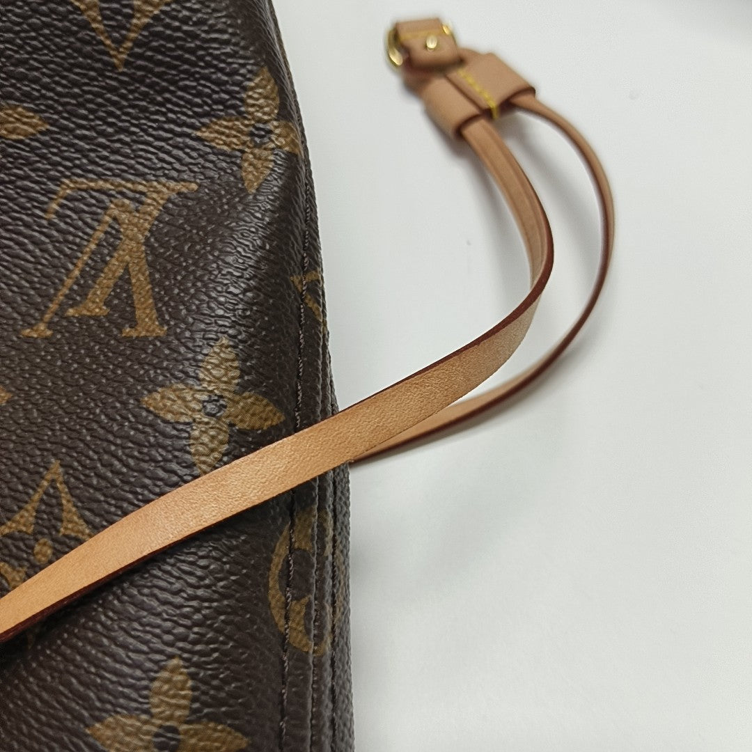 NEVERFULL MM Monogram Coated Canvas Brown