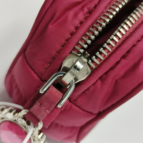 Quilted Fabric Clutch Red