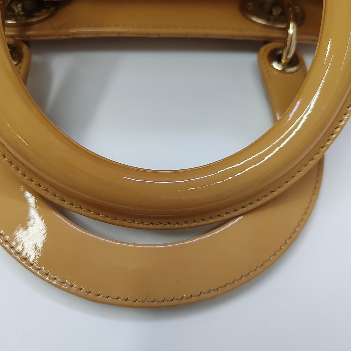 Lady Dior Medium Cannage Patent Leather Yellow