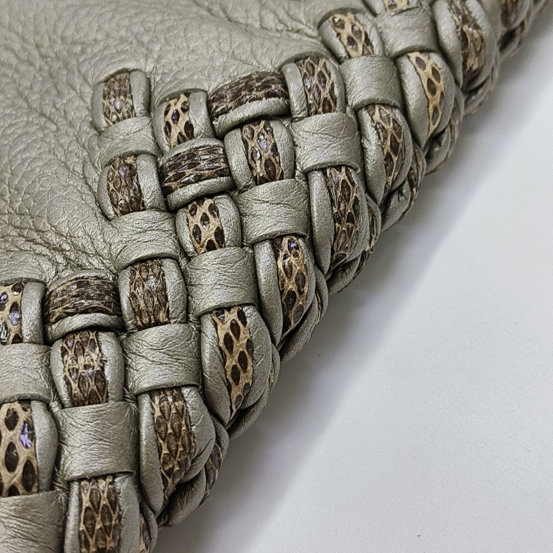 Calfskin Clutch Silver