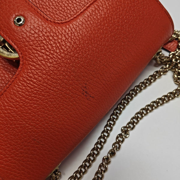 Interlocking G Small Calfskin Orange