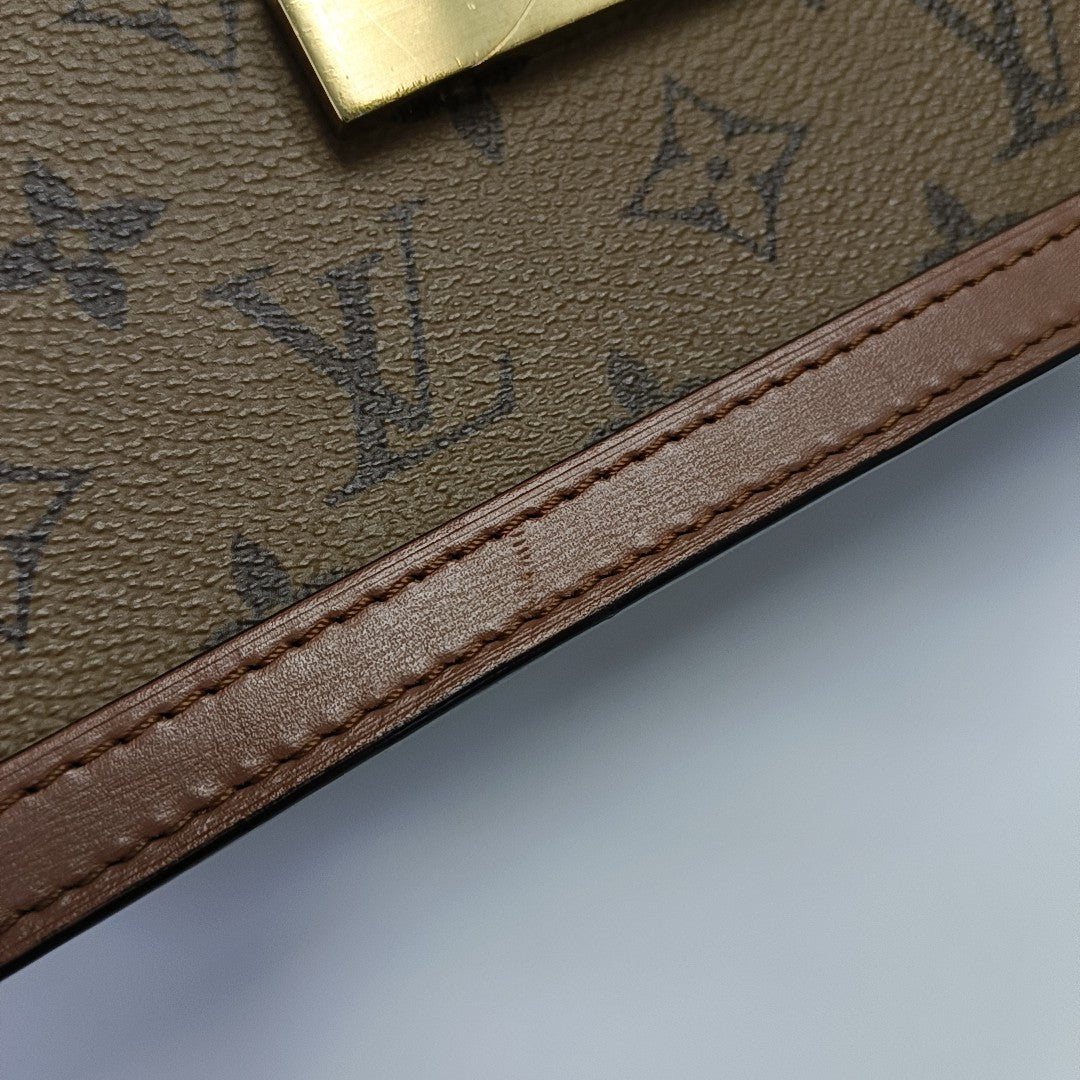 DAUPHINE MM Monogram Coated Canvas Brown