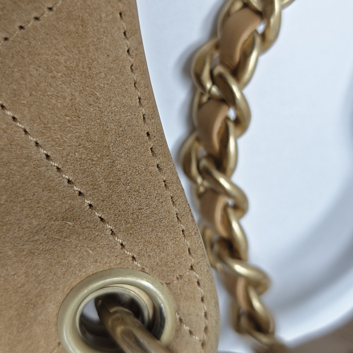 HOBO Quilted Suede Beige