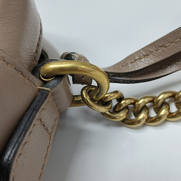 GG Marmont Mini Quilted Calfskin Beige