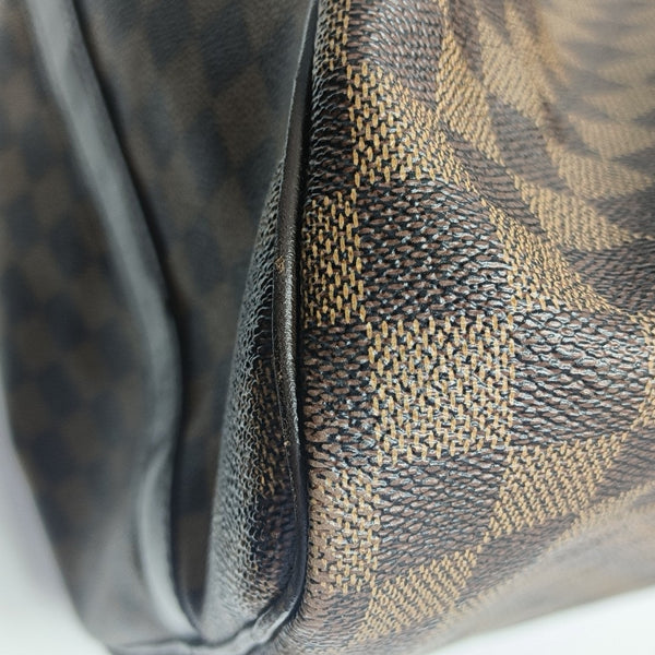 KEEPALL 55 Damier Ebene Coated Canvas Brown